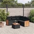 vidaXL Solid Acacia Wood Sofa Set in Black
