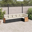 vidaXL 6 Piece Sofa Set in Black/White/Cream