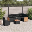 vidaXL 7 Piece Solid Acacia Wood Sofa Set in Black