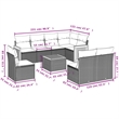 vidaXL 9 Piece Solid Acacia Wood Sofa Set in Gray/Beige