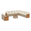 vidaXL 12 Piece Solid Acacia Wood Sofa Set in Beige
