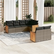 vidaXL Solid Acacia Wood Sofa Set in Gray