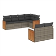 vidaXL Solid Acacia Wood Sofa Set in Gray