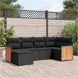 vidaXL 6 Piece Poly Rattan Sofa Set in Black