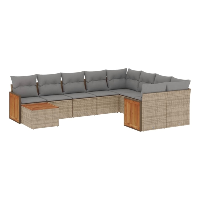vidaXL 10 Piece Small Sofa Set in Gray/Beige