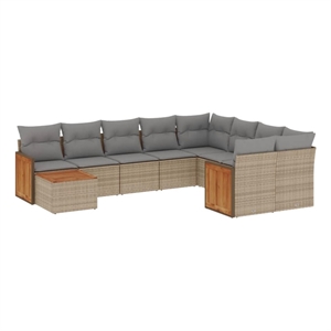 vidaXL 10 Piece Small Sofa Set in Gray/Beige