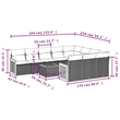 vidaXL 11 Piece Solid Acacia Wood Sofa Set in Gray