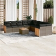 vidaXL Poly Rattan Sofa Set in Gray