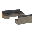 vidaXL 10 Piece Steel Large Sofa Set in Gray