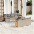 vidaXL 10 Piece Steel Sofa Set in Gray/Beige