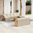 vidaXL 11 Piece Solid Acacia Wood Sofa Set in Beige