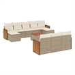 vidaXL 11 Piece Solid Acacia Wood Sofa Set in Beige
