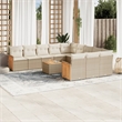 vidaXL Solid Acacia Wood Sofa Set in Beige