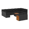 vidaXL 13 Piece Steel Small Sofa Set in Black