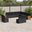 vidaXL Garden Sofa Set in Black