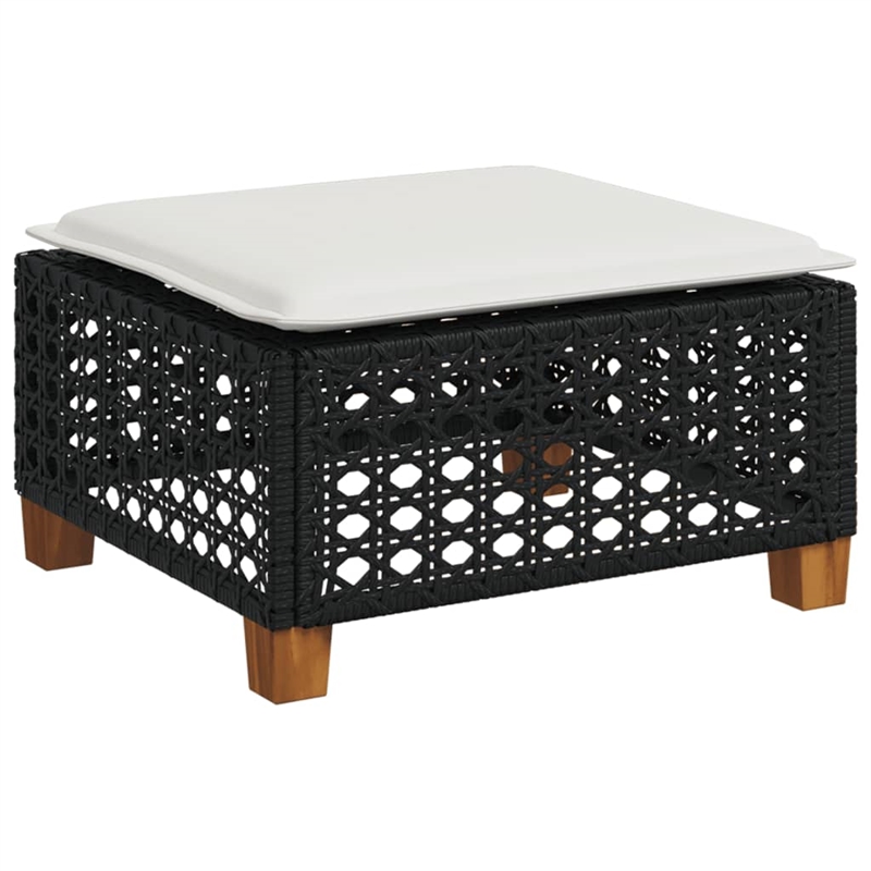 vidaXL 8 Piece Steel Sofa Set in Black/White/Cream