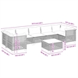 vidaXL 8 Piece Steel Sofa Set in Black/White/Cream