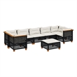 vidaXL 8 Piece Steel Sofa Set in Black/White/Cream