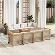 vidaXL 9 Piece Steel Sofa Set in White/Cream/Beige