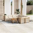vidaXL 9 Piece Solid Acacia Wood Sofa Set in Beige