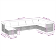 vidaXL 8 Piece Poly Rattan Small Sofa Set in Gray