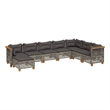 vidaXL 8 Piece Poly Rattan Small Sofa Set in Gray