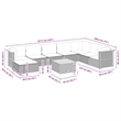 vidaXL 9 Piece Solid Acacia Wood Sofa Set in Beige