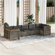 vidaXL 7 Piece Solid Acacia Wood Sofa Set in Gray