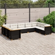 vidaXL 9 Piece Steel Large Sofa Set in Black