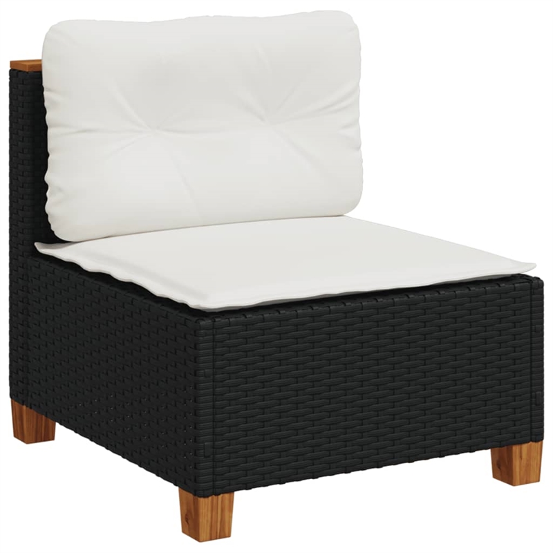 vidaXL 9 Piece Steel Large Sofa Set in Black