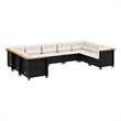 vidaXL 9 Piece Steel Large Sofa Set in Black