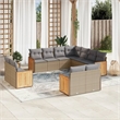 vidaXL 11 Piece Steel Sofa Set in Gray/Beige