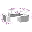 vidaXL 11 Piece Steel Sofa Set in Gray/Beige