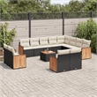 vidaXL Steel Large Sofa Set in Black/White/Cream