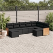 vidaXL 9 Piece Poly Rattan Sofa Set in Black