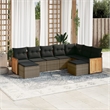 vidaXL 9 Piece Poly Rattan Sofa Set in Gray