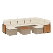 vidaXL 10 Piece Solid Acacia Wood Sofa Set in Beige