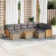 vidaXL 10 Piece Steel Sofa Set in Gray/Beige