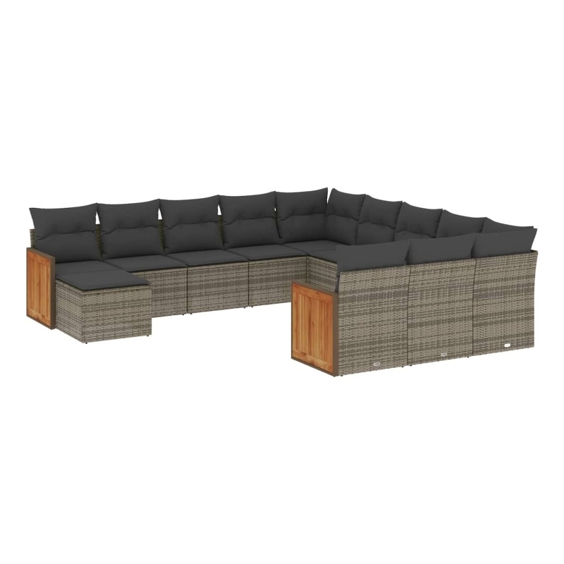 vidaXL 12 Piece Steel Sofa Set in Gray