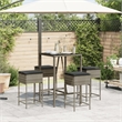 vidaXL 5 Piece Bar Set in Black/Gray