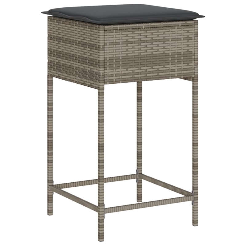 vidaXL 3 Piece Solid Acacia Wood Bar Set in Gray