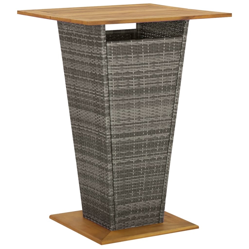 vidaXL 3 Piece Solid Acacia Wood Bar Set in Gray