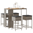 vidaXL 5 Piece Solid Acacia Wood Bar Set in Gray