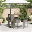 vidaXL 5 Piece Solid Acacia Wood Bar Set in Gray