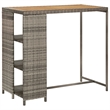 vidaXL 5 Piece Solid Acacia Wood Bar Set in Gray