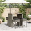 vidaXL 5 Piece Solid Acacia Wood Bar Set in Gray