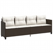 vidaXL 5 Piece Sofa Set in White/Brown/Cream