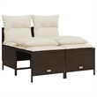 vidaXL 5 Piece Sofa Set in White/Brown/Cream