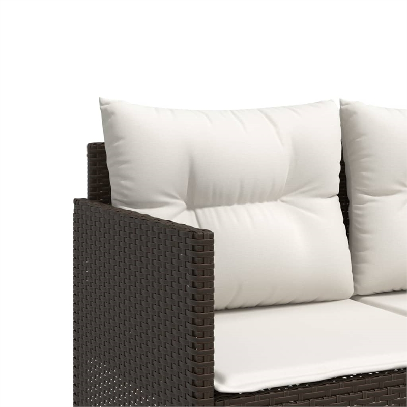 vidaXL 5 Piece Sofa Set in White/Brown/Cream