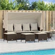 vidaXL Steel Sofa Set in White/Brown/Cream